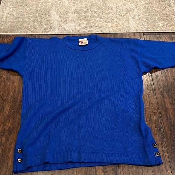 adobe knits 100% alpaca sweater size XL in GUc made in New Zealand blue color - Picture 6 of 10